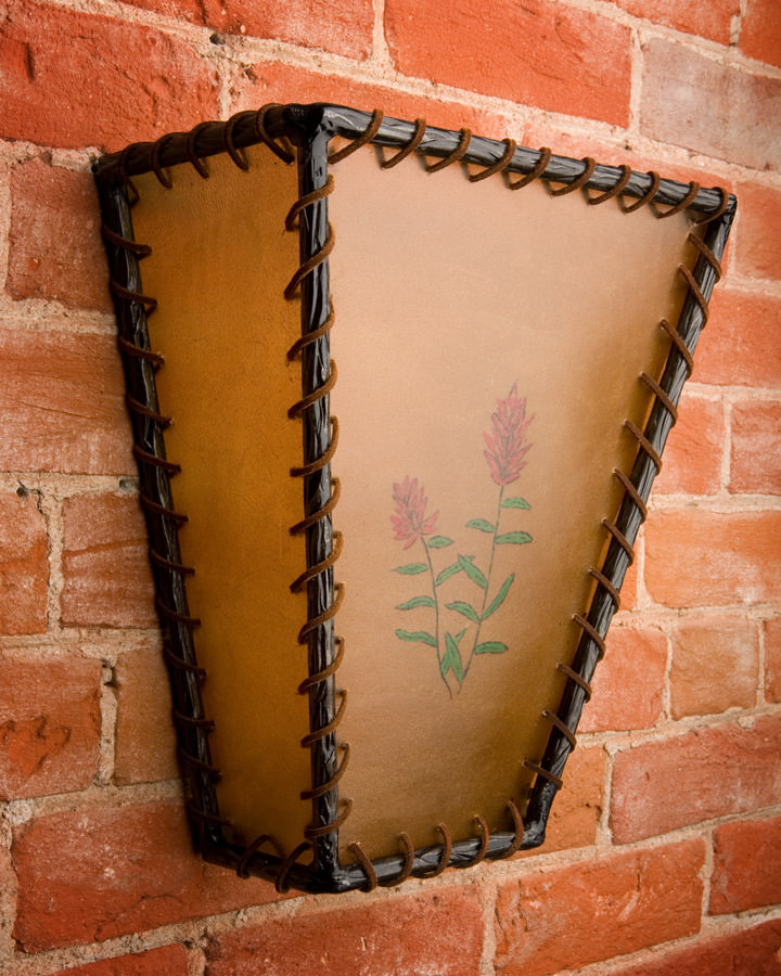rawhide trapezoid wall sconce frontier iron works frontier iron works