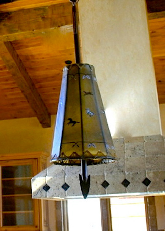 Arrow Pendant Light With Painting