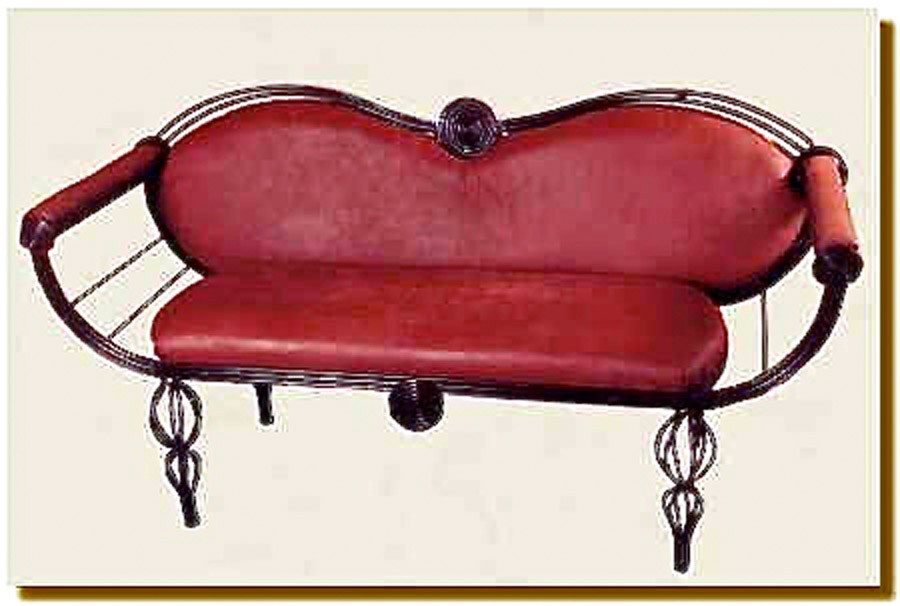 Leather Covered Love Seat