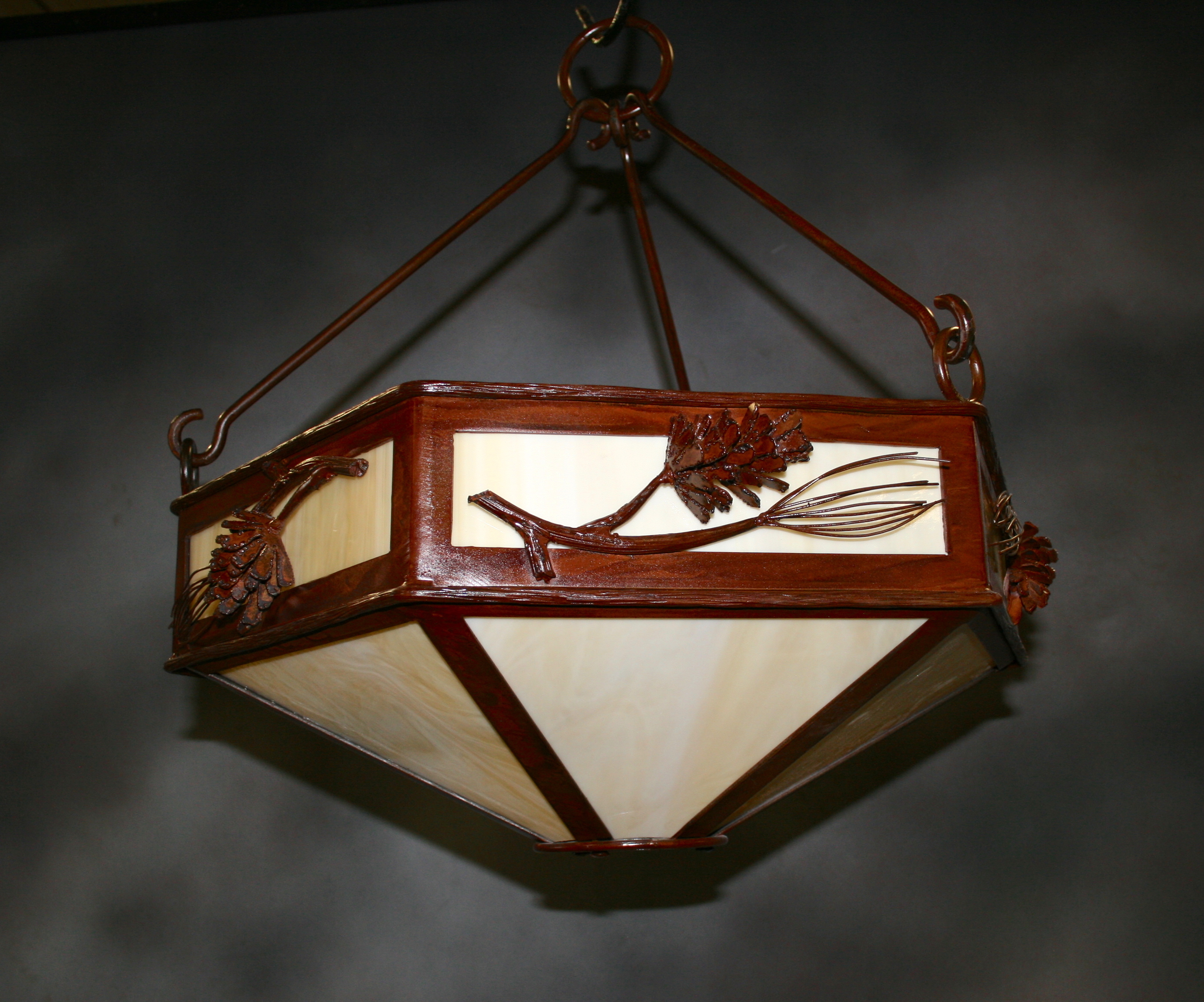 Pine Cone And Branch Chandelier Frontier Iron Works Pine Cone And Branch08 41 38